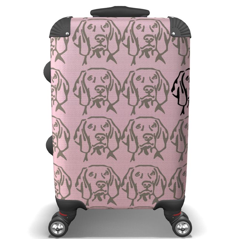 Weimaraner Gray Ghost Suitcase Pink