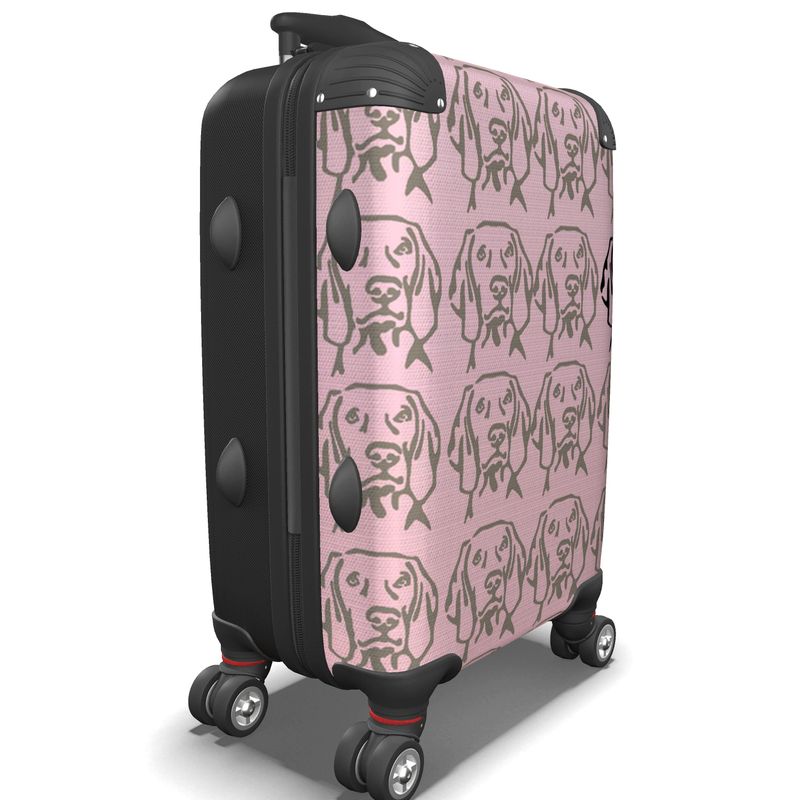 Weimaraner Gray Ghost Suitcase Pink