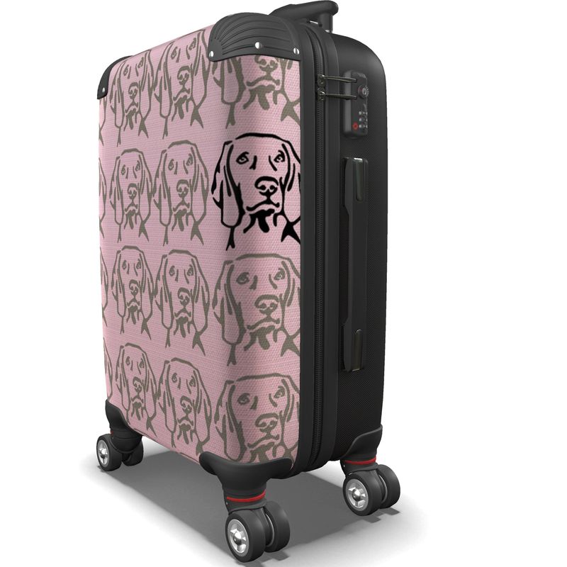 Weimaraner Gray Ghost Suitcase Pink