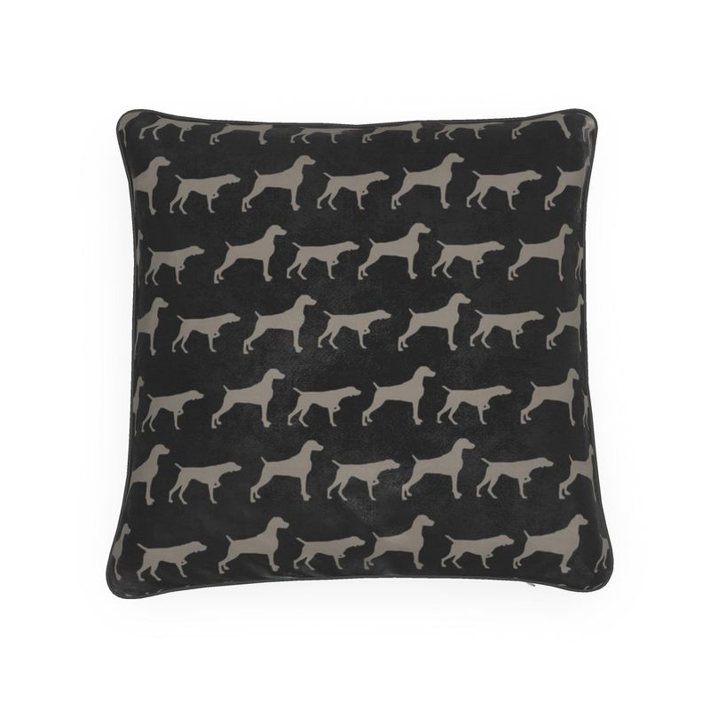 weimaraner Silhouette Black Pillow Cushion