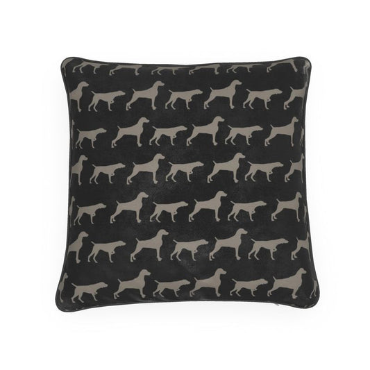 weimaraner Silhouette Black Pillow Cushion