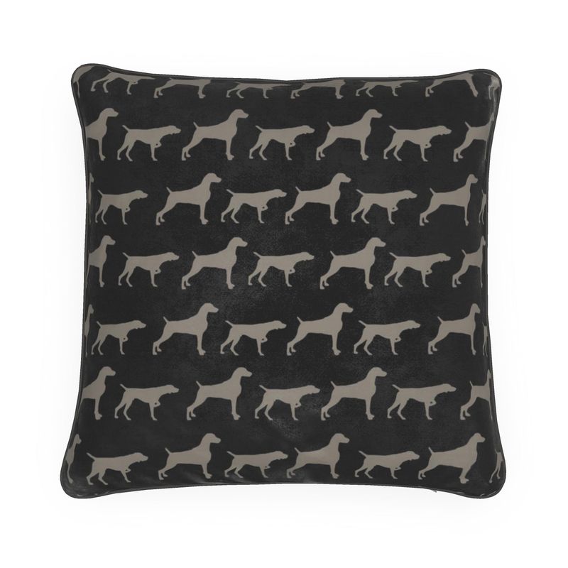 weimaraner Silhouette Black Pillow Cushion