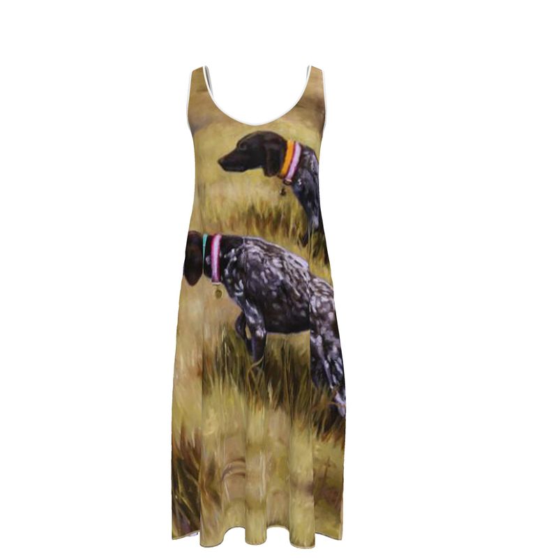 German Shorthair Pointer Sleeveless Midi Dress