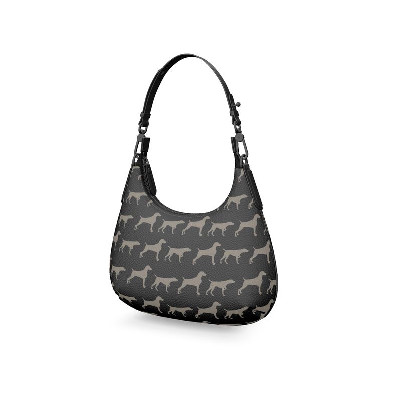 Weimaraner Silhouette Black Handbag