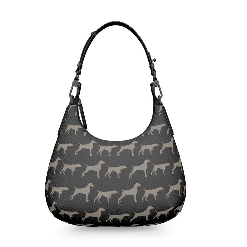 Weimaraner Silhouette Black Handbag