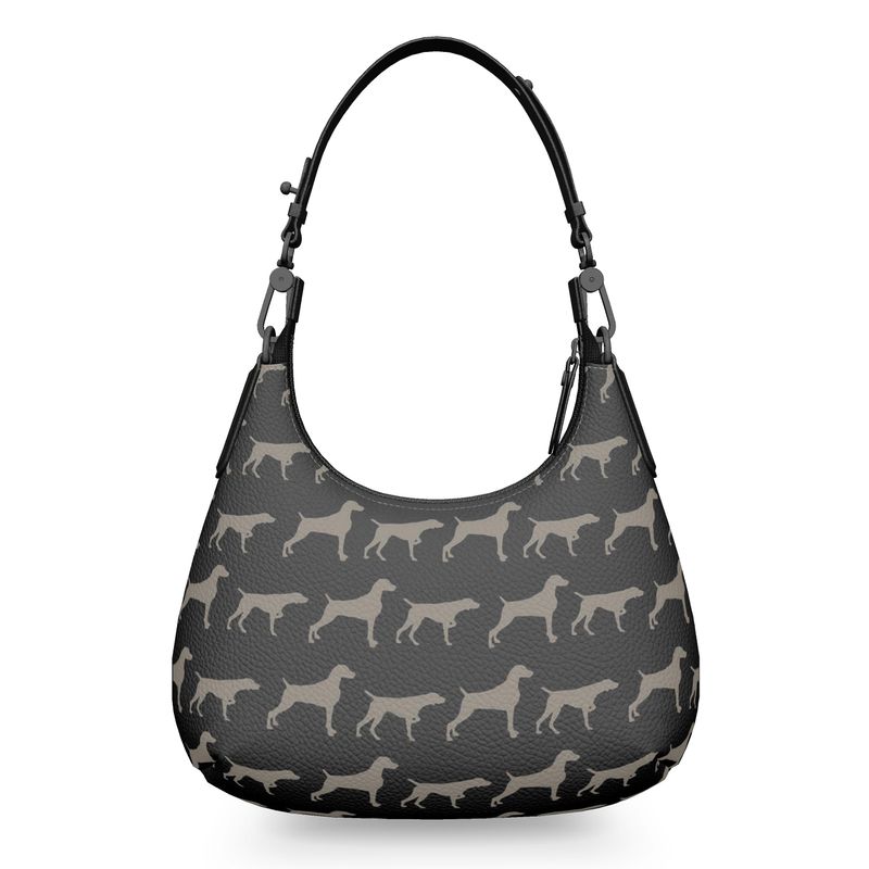 Weimaraner Silhouette Black Handbag