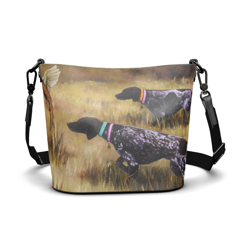 German Shorthair Pointer Leather Bucket Tote