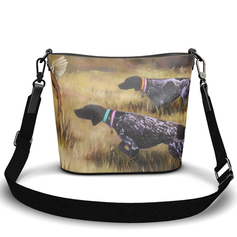 German Shorthair Pointer Leather Bucket Tote