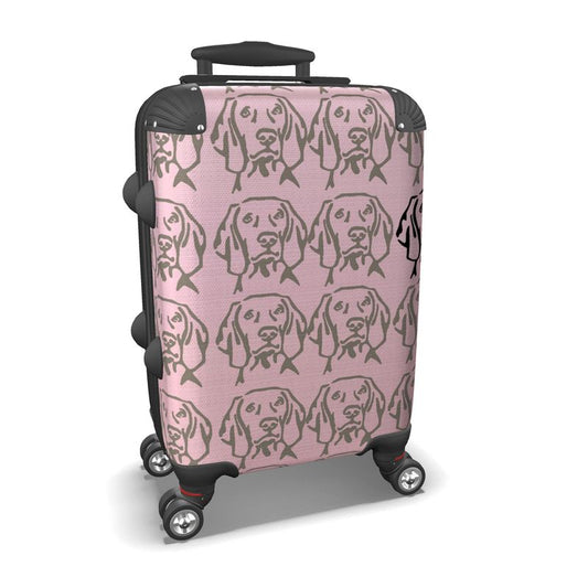 Weimaraner Gray Ghost Suitcase Pink